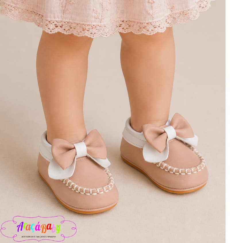 Tênis Infantil Menina Mocassim Laço Delicado Passeio Festas Confortável Leve Macio