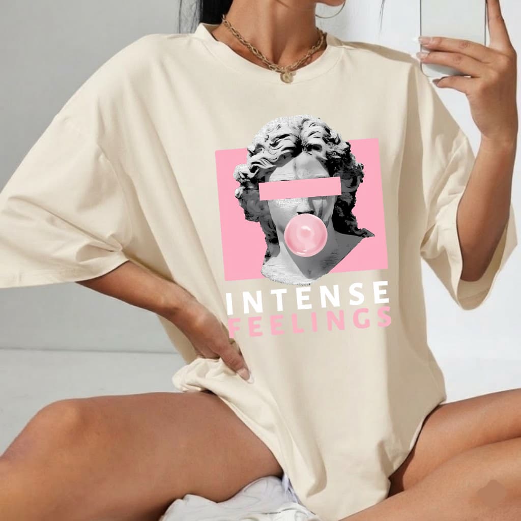 Camiseta Feminina Moda Estilo StreetWear Intense 100 Algodão Premium Confortável