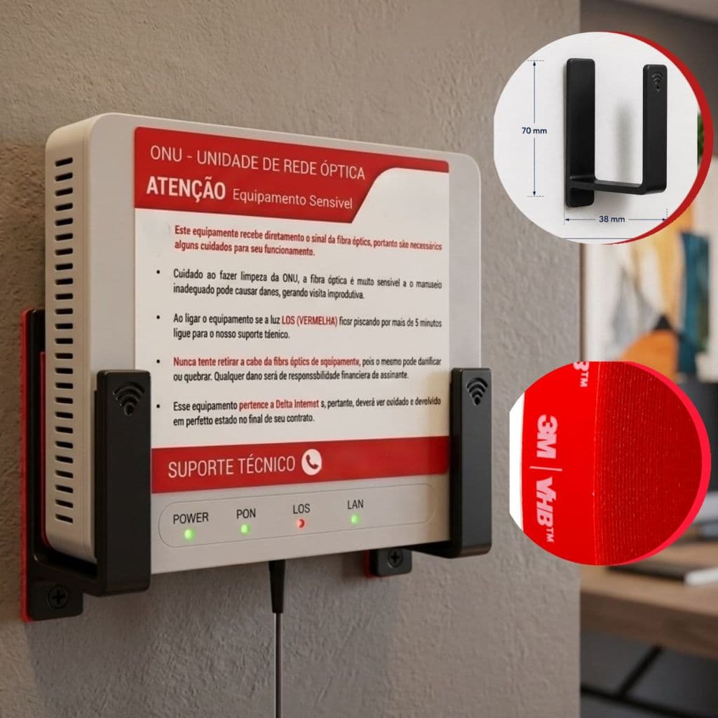 Suporte WIFI Roteador Parede Sem Furo Fita 3M Organizador WiFi Universal
