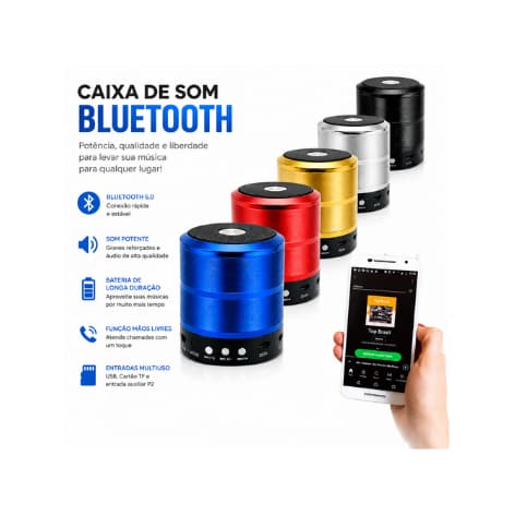 Caixa de Som Bluetooth XDG-887 Portátil Mini Speaker FM USB TF Card Entrada AUX Som Potente