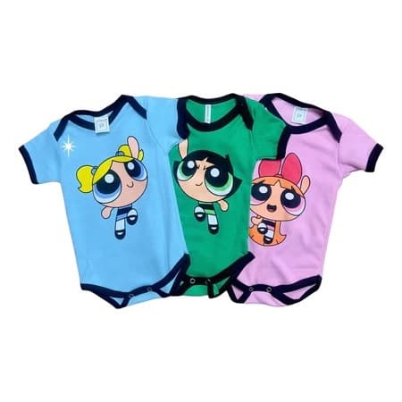 Body Bebê Meninas Superpoderosas Mesversário - Roupa de Bebê Temática Suedine Algodão 👶✨