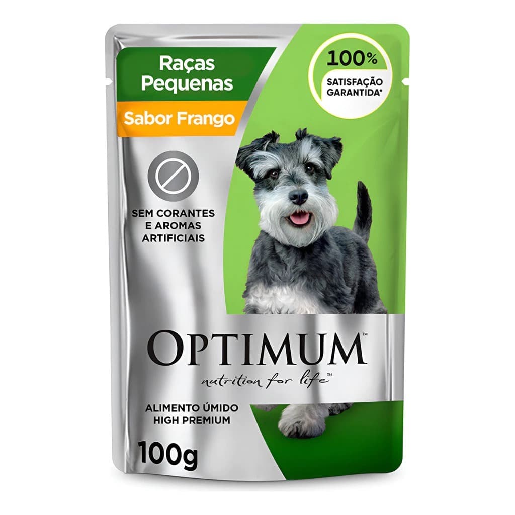 OPTIMUM SACHE CÃO RAÇAS PEQ. SABOR FRANGO 100G UNIDADE