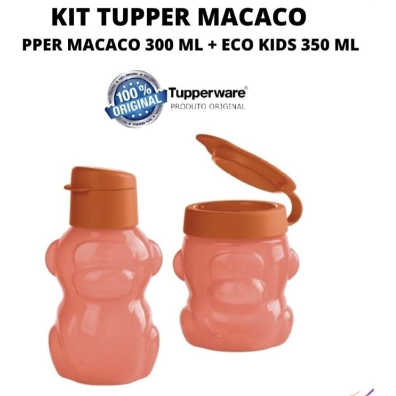 KIT INFANTIL GARRAFINHAS MACACO 2 PEÇAS ORIGINAL