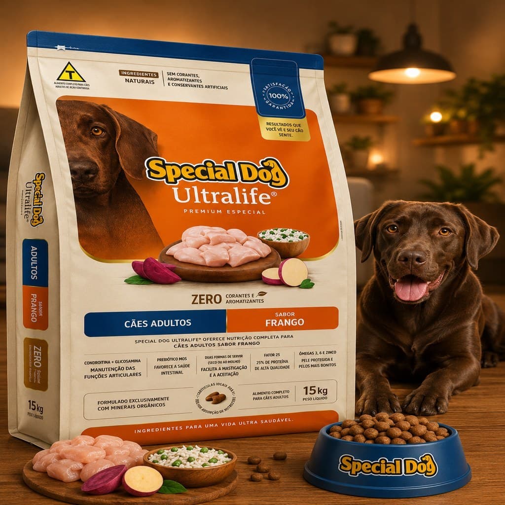 Ração Para Cachorro 15kg Special DogAdulto Senior 7+ Frango 25% Proteína