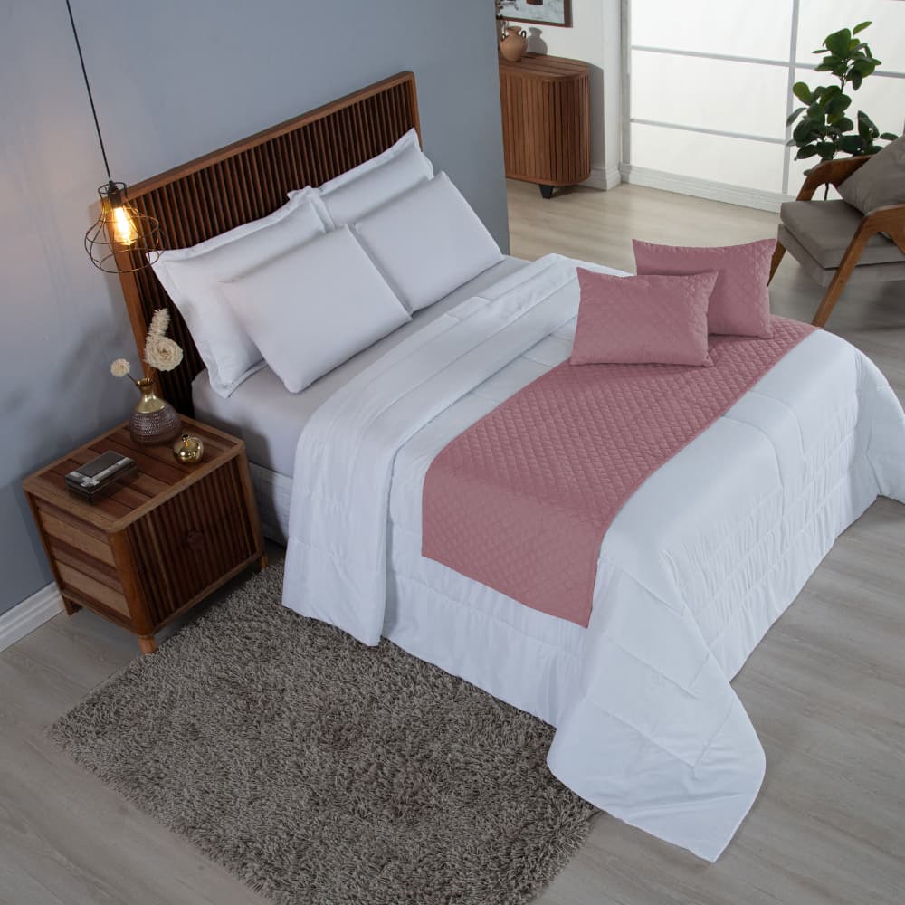Kit 5 Peças Peseira King (1 Peseira, 2 Capas de Almofada e 2 Enchimentos) Comfort Matelado