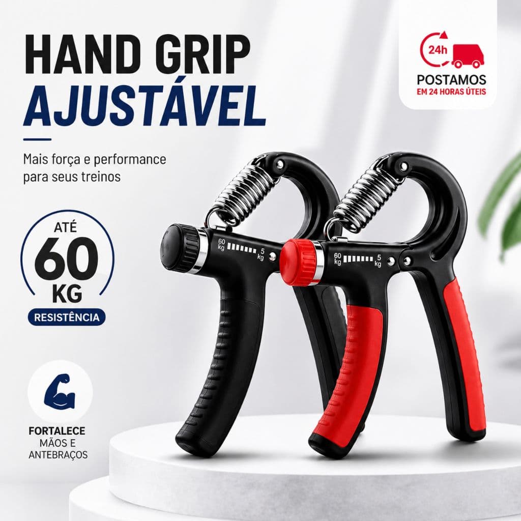 Hand Grip Flexor De Punho Com Mola Ajustável Antebraço Mãos 60Kg
