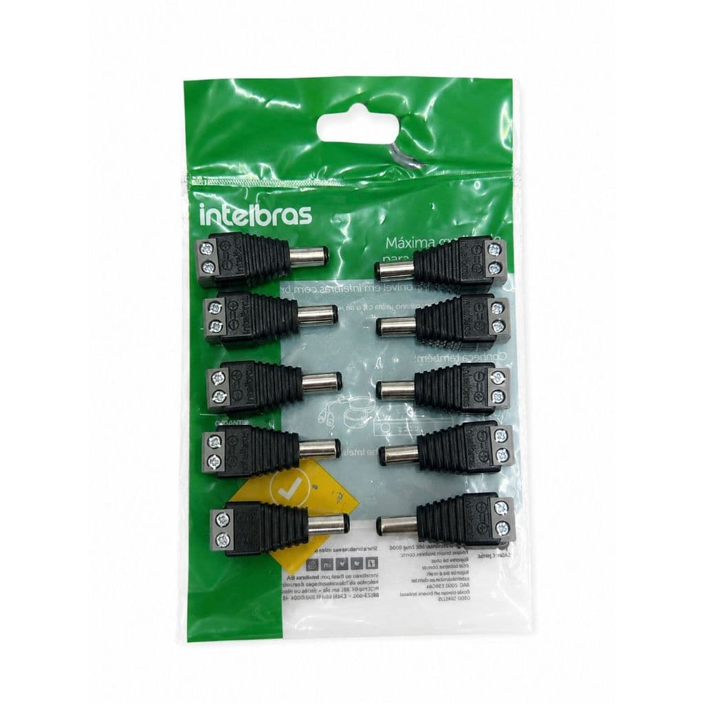 Kit 10 P4 Macho Conector Para Alimentação Intelbras