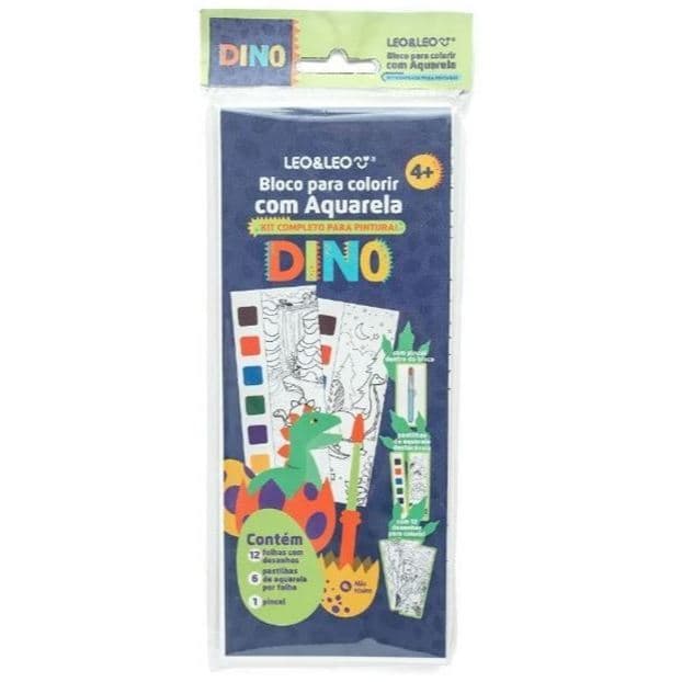 FOLHAS PARA COLORIR COM AQUARELA Dino