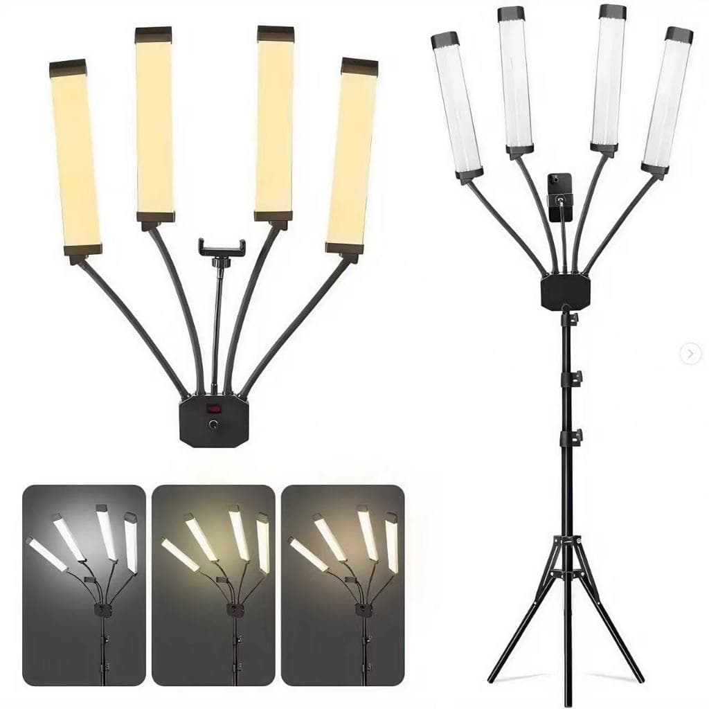 Lâmpada profissional para tatuagem/estética,90W, dobrável, com quatro braços e suporte para celular-LAY-65X