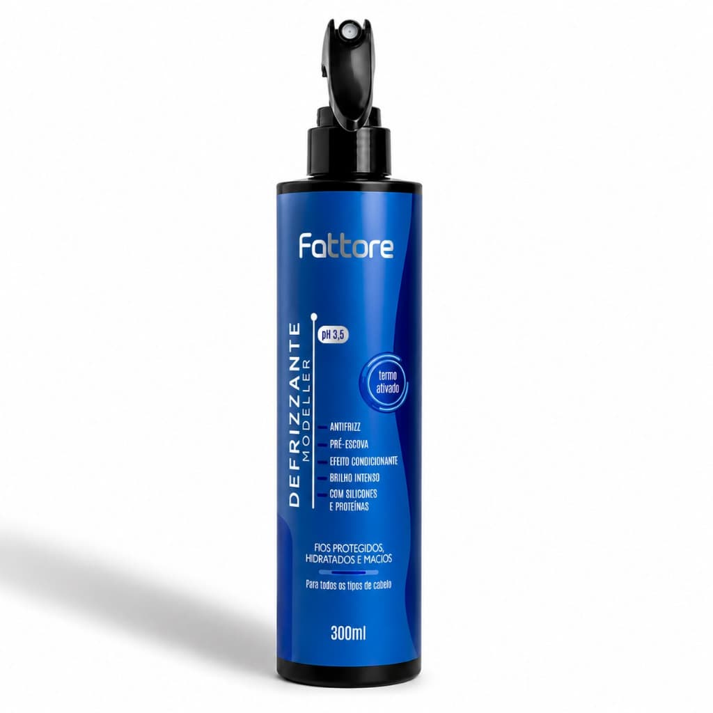 Fattore Defrizante Spray Finalizador 300ml – Protetor Térmico, Antifrizz e Controle de Volume