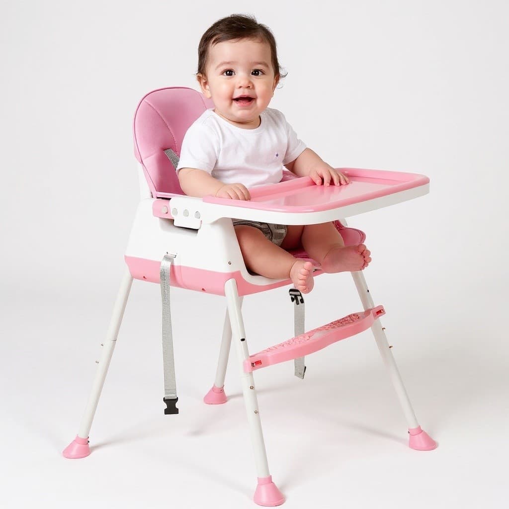 Cadeirinha De Alimentação Refeição Papinha Para Bebê Assento - Mazzilli - Rosa
