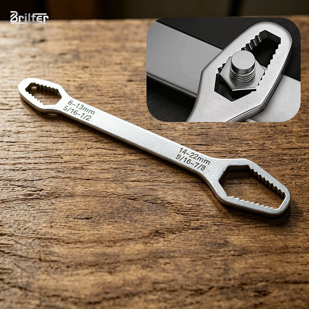 Chave Inglesa Multifuncional 8-22mm Aço Resistente 2 em 1 Ferramenta Universal