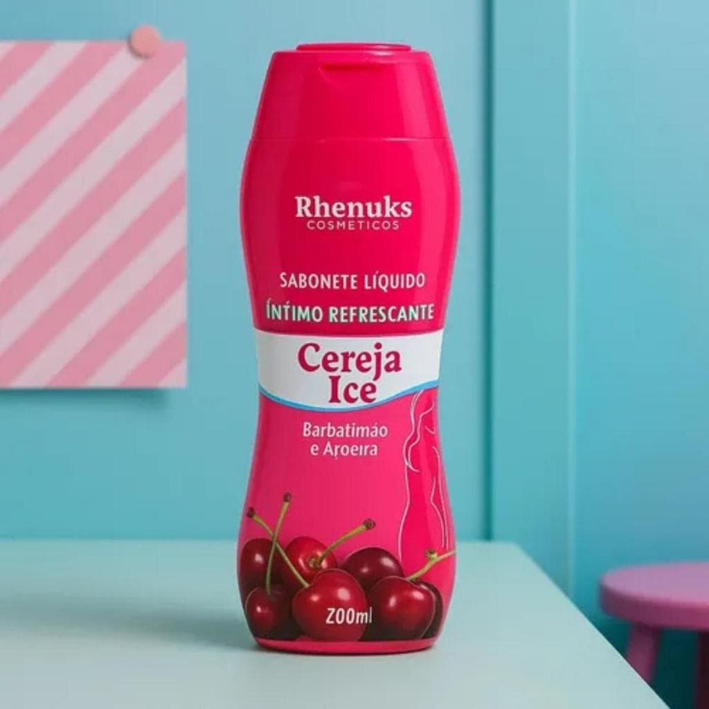 Sabonete Íntimo Refrescante Cereja Ice 200ml Rhenuks