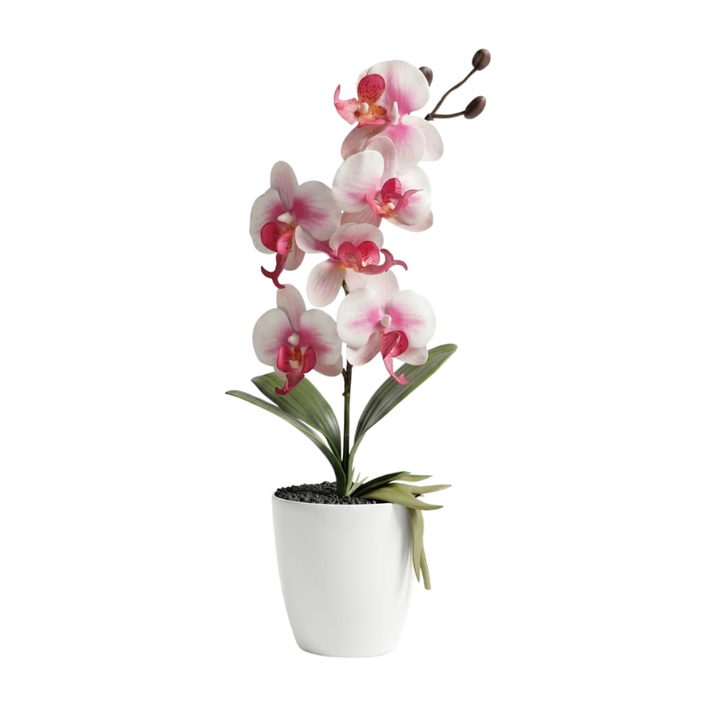 Planta Artificial Arranjo de Orquídea Vaso Oriental