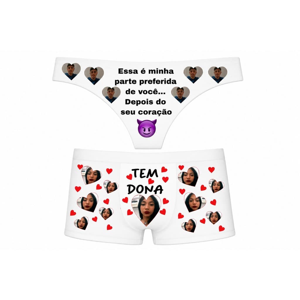Cueca E Calcinha Personalizada Com Foto Dia Dos Namorados