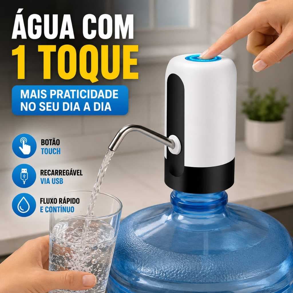 Bomba Elétrica Recarregável para Galão de Água USB Automática Portátil