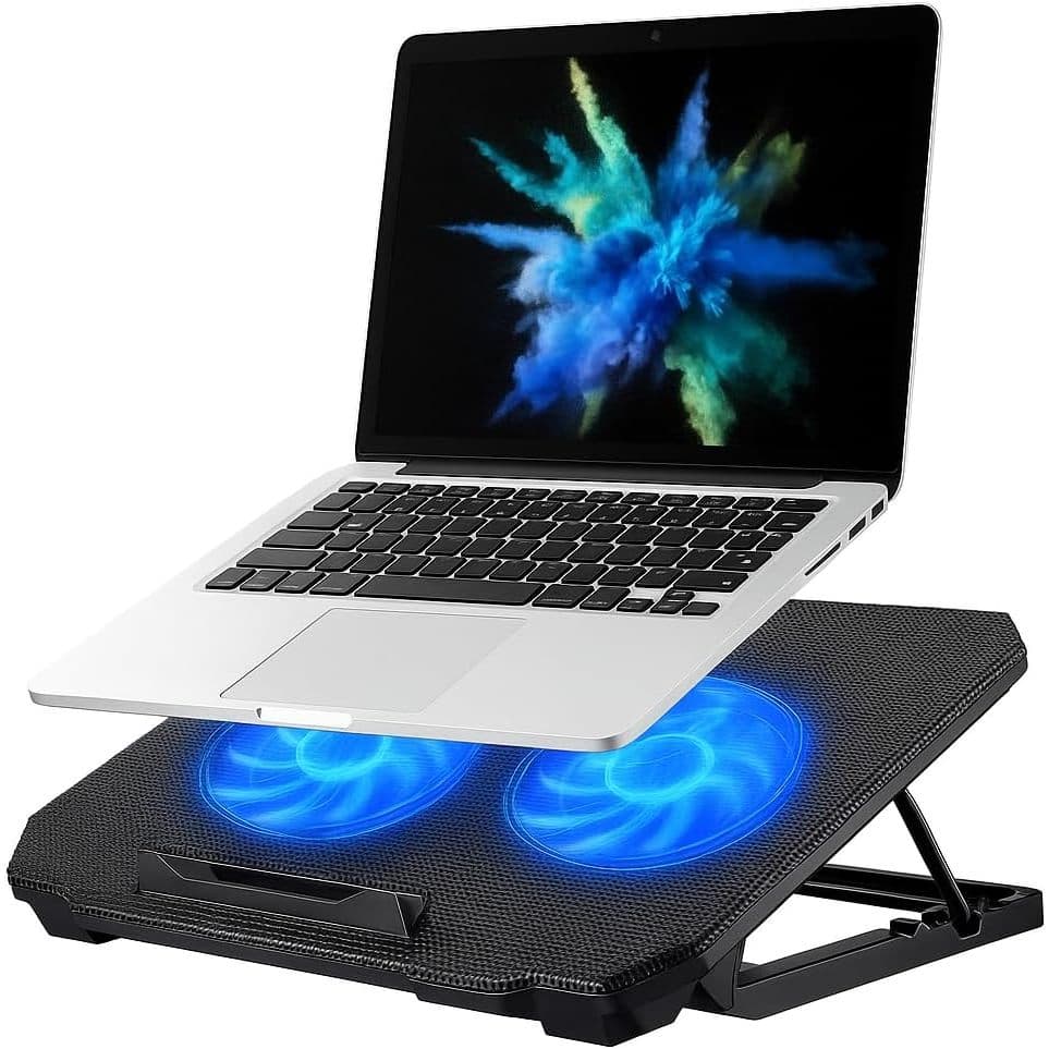 Suporte Para Notebook Com Cooler Duplo Silencioso Com 8 Níveis de Ajuste Ergonômico Saída USB
