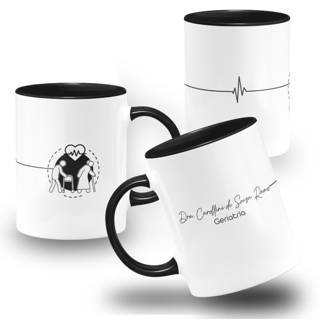 Caneca Personalizada Geriatria com Nome - Colorida