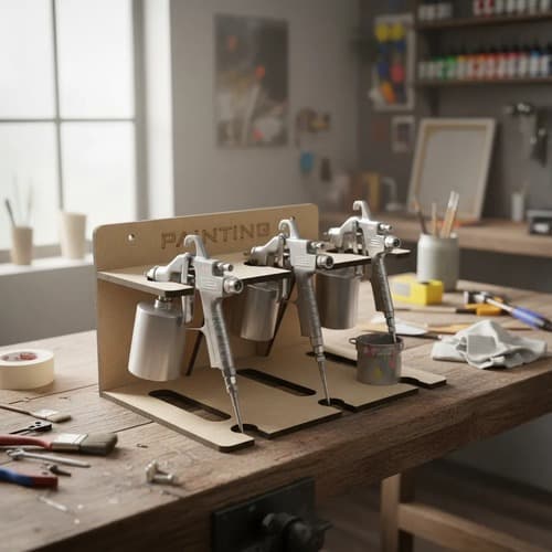 Base De Apoio MDF Para Pistola De Pintura Profissional