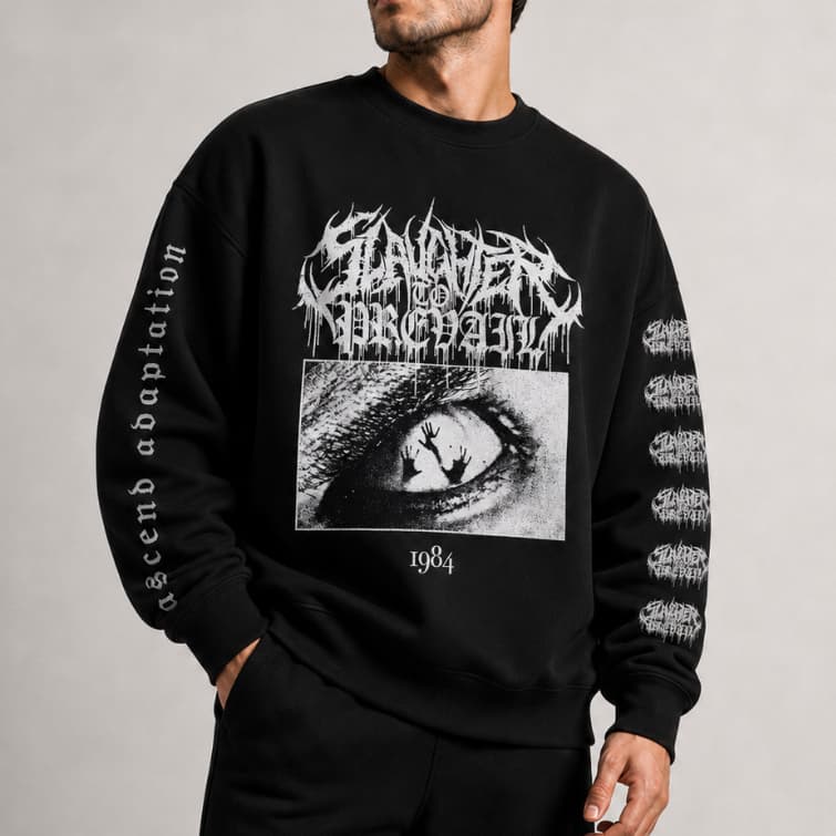 Moletom Careca Gola Redonda Algodão Unissex Slaughter To Prevail 1984 Música Deathcore Banda Metal Rock Streetwear