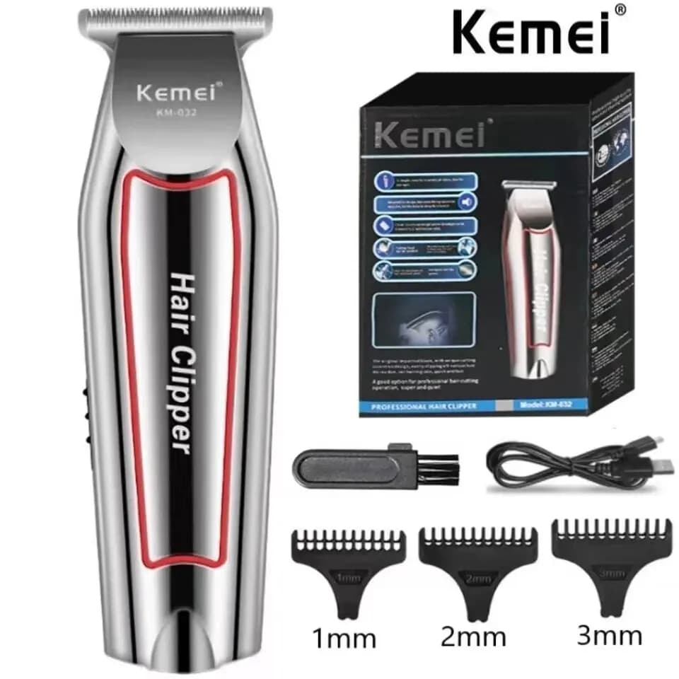 KEMEI-Profissão Aparador de pêlos elétrico para homens, Barba Clipper