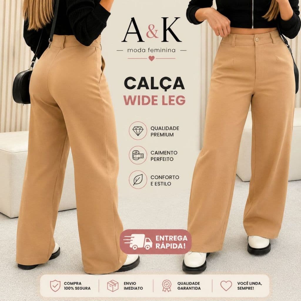 Calça Alfaiataria Pantalona Premium Com Bolso PROMOÇÃO ENTREGA RÁPIDA