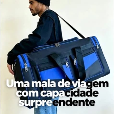 Mala de Viagem Grande Bolsa Esportiva Resistente Bolsa de Academia Duffel Bag para Viagem Trabalho Camping com Alça Tran