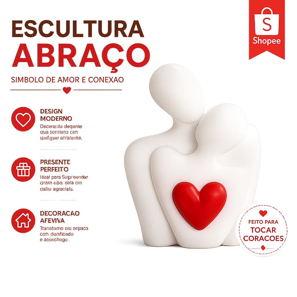 ❤️ ESCULTURA DECORATIVA CASAL COM CORAÇÃO | PRESENTE PERFEITO DIA DOS NAMORADOS- PRESENTE DECORATIVO.-LEMBRANÇA NAMORADO