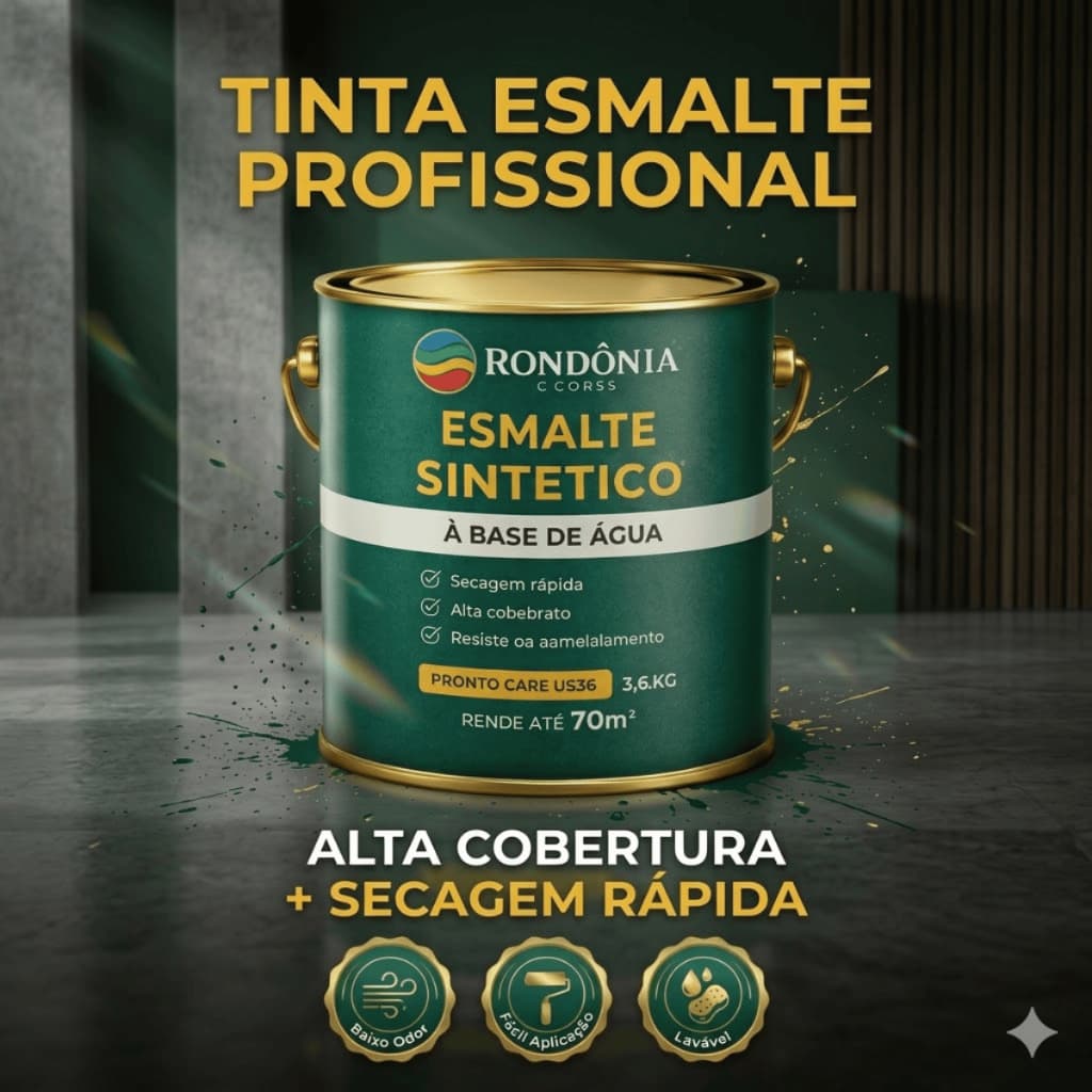 Esmalte Base Água 3,6L Secagem Rápida Alta Cobertura Branco Acetinado Proteção Madeira Ferro Durável