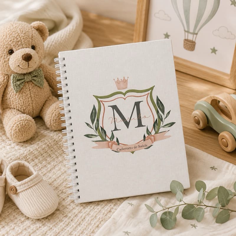 Caderneta De Saúde E Vacina Bebê Personalizada Capa Dura Com Elástico Atualizada Modelo Oficial SUS