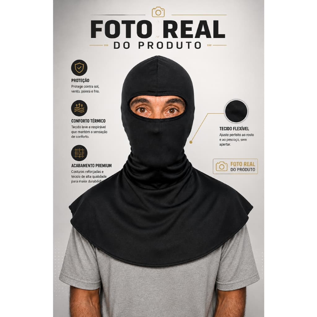 Touca Balaclava Pescador Proteção Uv50 Mascara Motoqueiro