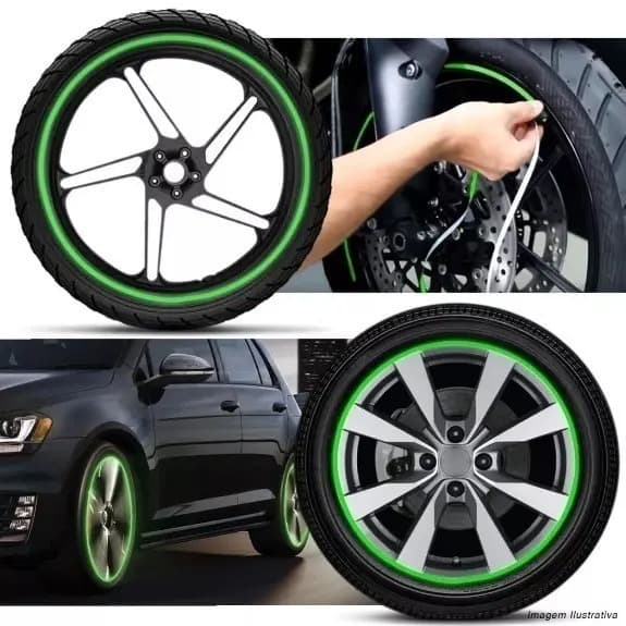 Fita Friso Adesivo Refletivo para Roda de Moto Carro bicicleta
