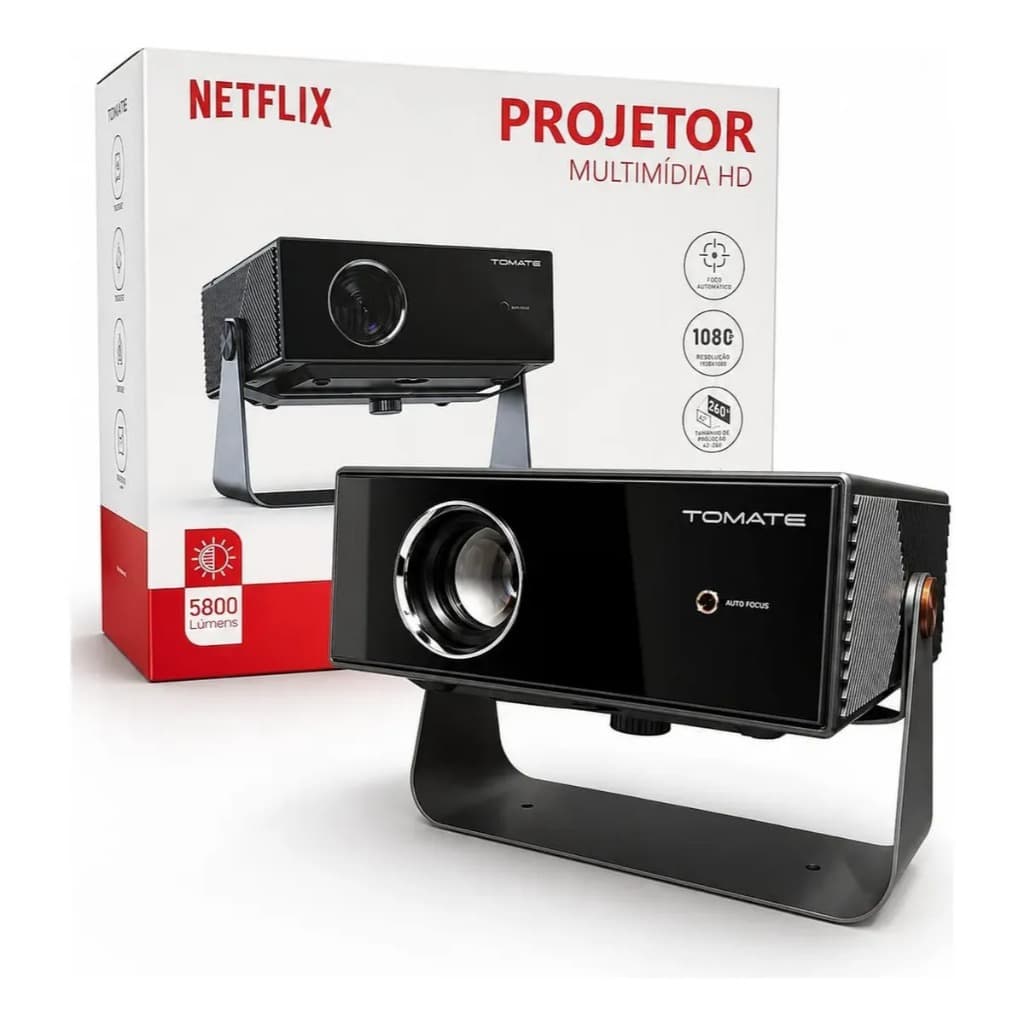 Projetor Tomate 5800 Lúmens 1080p Smart Full Hd Mpr-2011