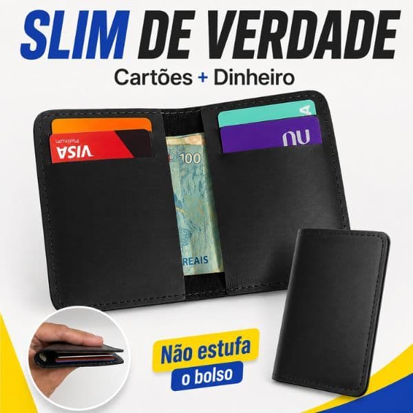 kit 10 Porta Cartões Dinheiro Carteira Pequena Minimalista