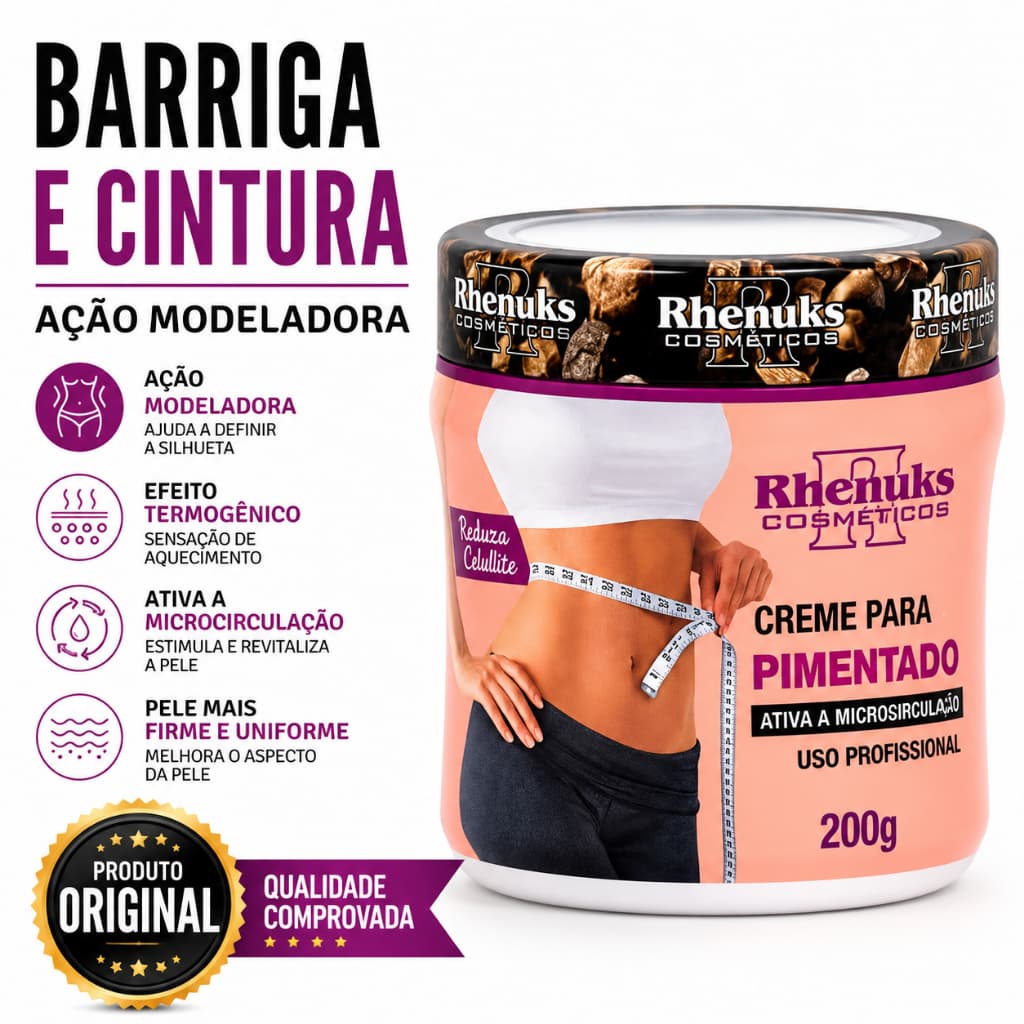 Creme Pimenta Negra Massagem Modeladora e Firmador Intensiva reduz celulite