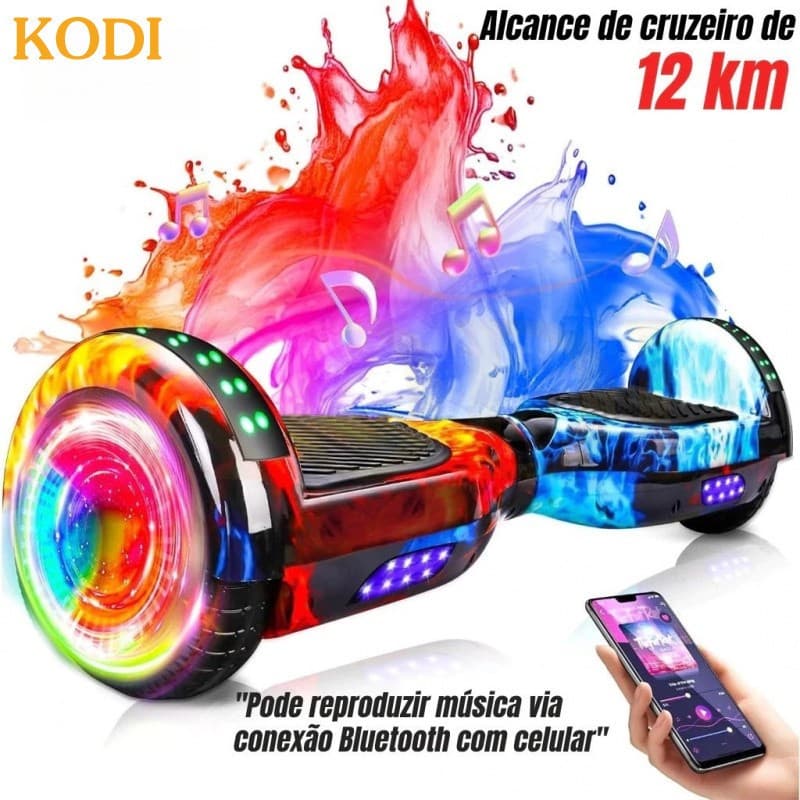 Hoverboard Autoequilíbrio Infantil 6,5 Polegadas | Luzes LED, Bluetooth e Bateria Potente - P10