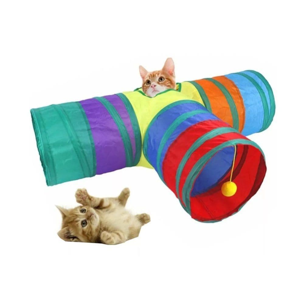 Túnel Gato T Dobrável Brinquedo Estímulo Caça Ansiedade Tédio Presente Pet Shop