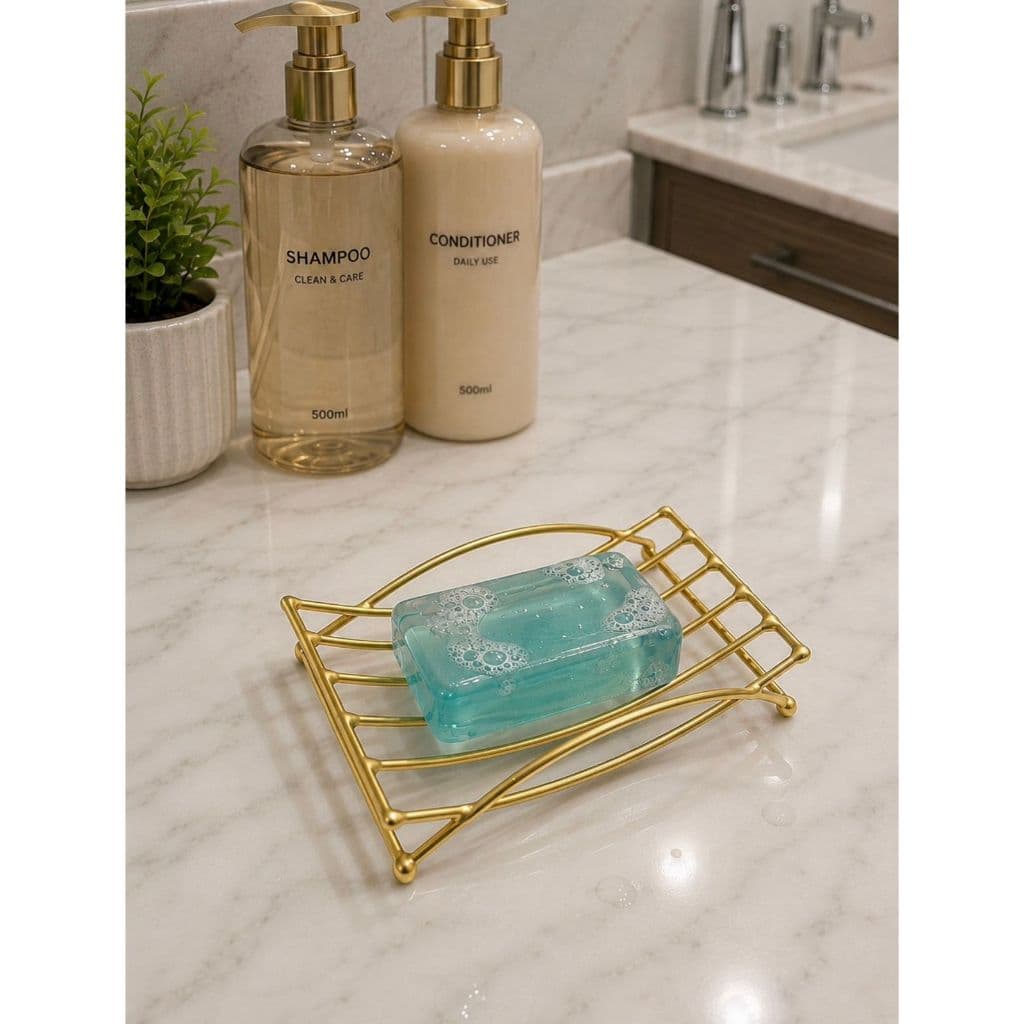 Saboneteira Aramada para Banheiro Lavabo Porta Sabonete Design Moderno Escoamento Bancada Luxo