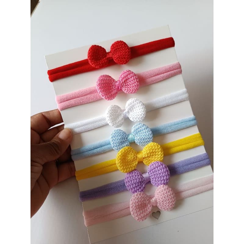 kit 7 faixinhas de crochê para RN Faixinha de Bebê com Laço em Crochê – Delicadeza e Conforto para sua Princesa