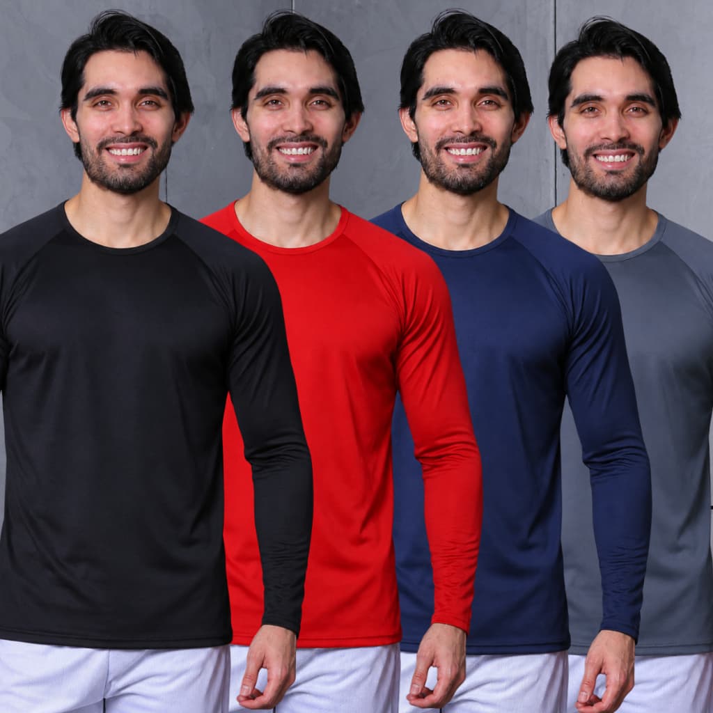 Kit 4 Camisa Manga Longa Dry Fit Masculino Camiseta Proteção Solar Térmica Uv50