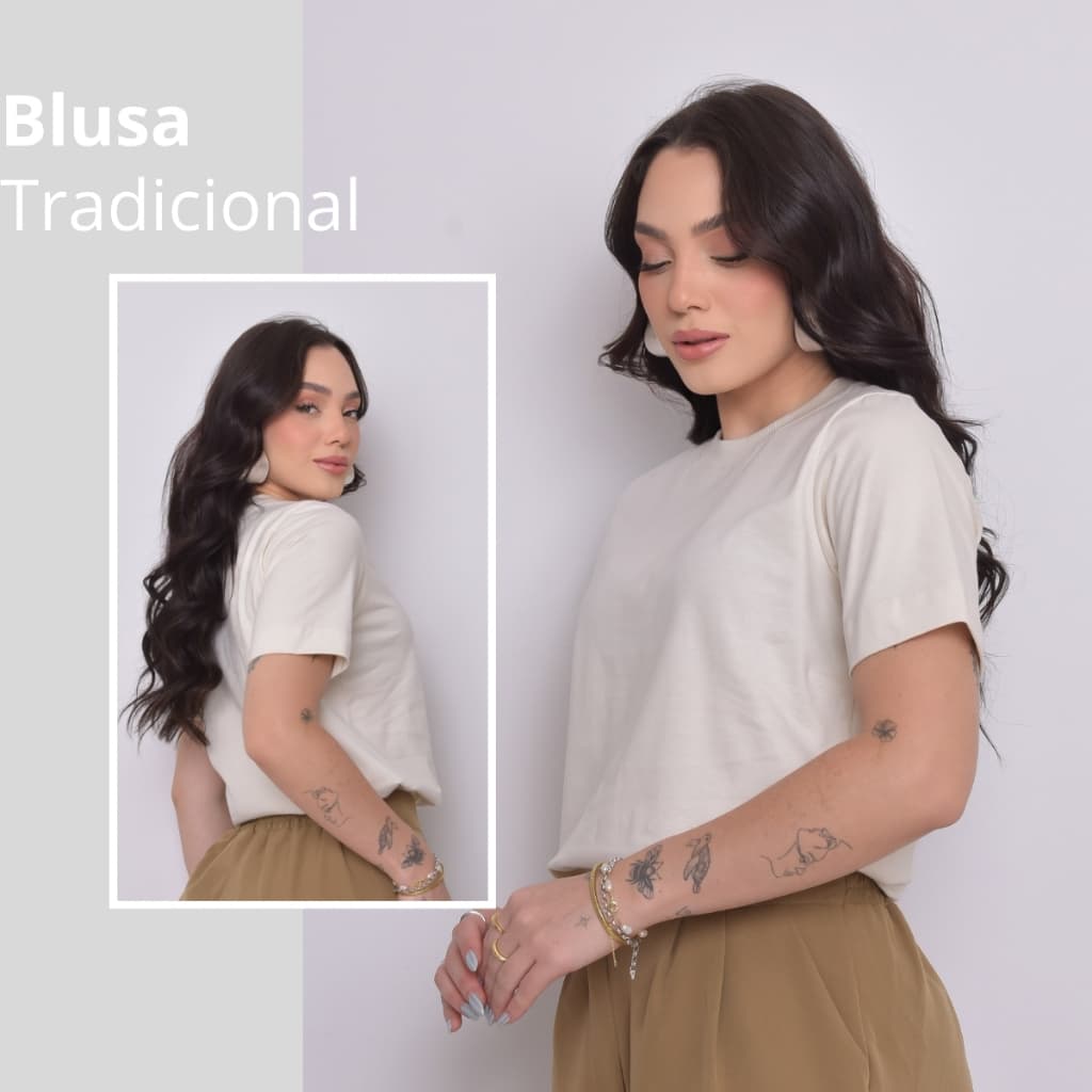 Camiseta Blusa Feminina Menegotti Básica 100% algodão, Elegante e Confortável Ideal para dias quente