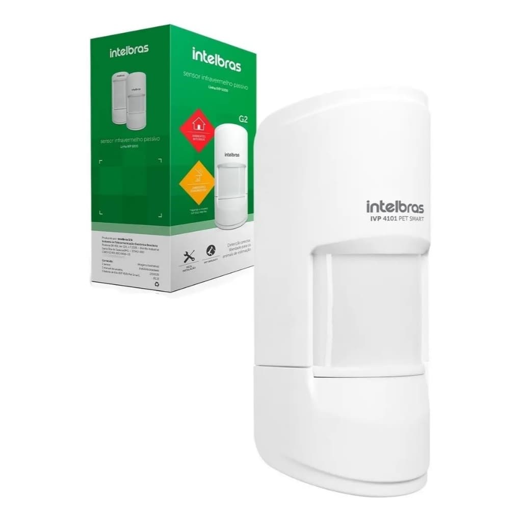 Sensor sem fio Infravermelho Intelbras IVP 4101 Pet Smart Alcance de 12m PET 20 Kg