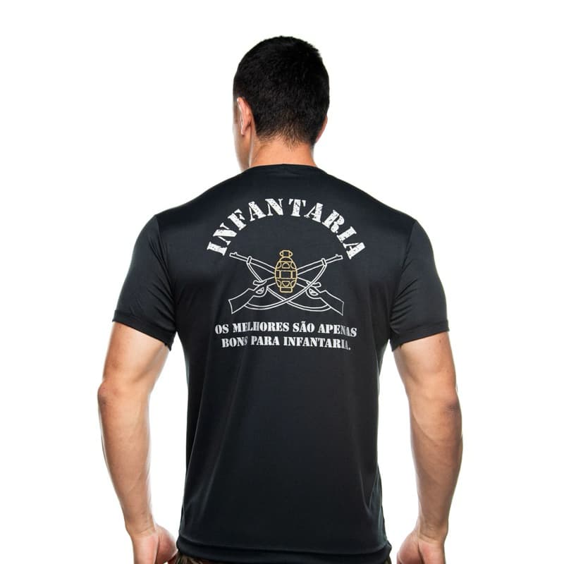 CAMISETA PRETA DRIFIT EB / INFANTARIA / ARTILHARIA / COMUNICAÇÕES / ENGENHARIA / CHOQUE PE