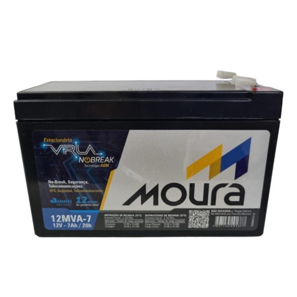 KIT 10 MOURA 12V 7AH PARA NO BREAK , ALARMES , AUTOMAÇÃO , CERCA ELETRICA.