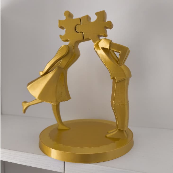 Escultura Casal Almas Gêmeas Romântica Dia Namorados Decoração Presente Criativo 3D