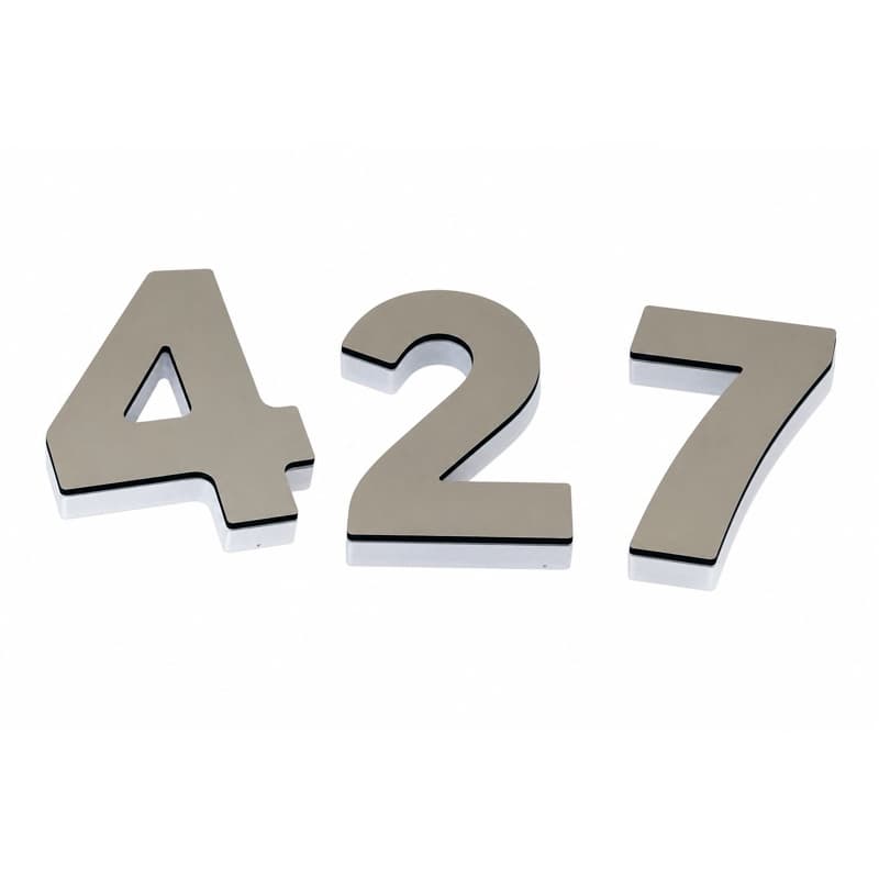 Número Residencial 14cm Cinza Metalico ACM + PVC Expandido – Alto Relevo Premium