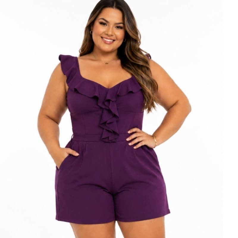 MAQUINHO MACACÃO PLUS SIZE VERÃO ESTILOSO VESTE DO 46 AO 50 ELEGANTE E CONFORTÁVEL.