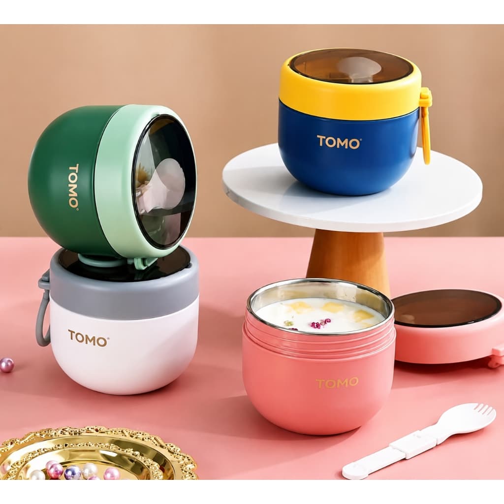 Marmita Inox 304 com isolamento 600ML bloqueio de temperatura e reservação de Armazenamento de comida para bebês TOMO