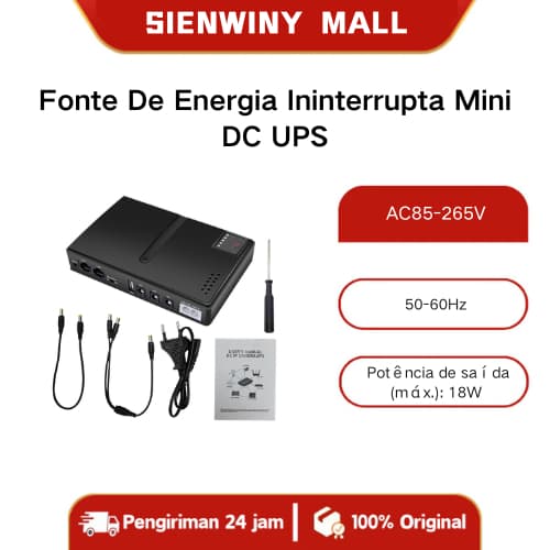 Fonte De Energia Ininterrupta Mini DC UPS, Saída 5V 9V 12V E 220V, Bateria Backup Para Roteador E Modem Wi-Fi