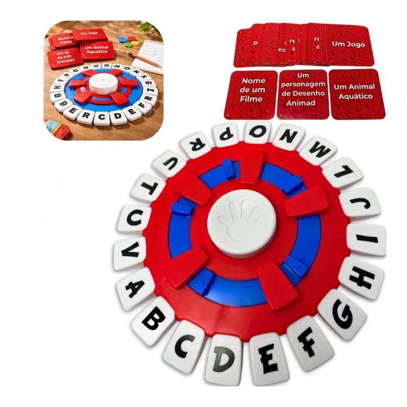 Jogo Caça-palavras Stop Com Cartas E Tabuleiro Divertido, Desafio Rápido Para Família